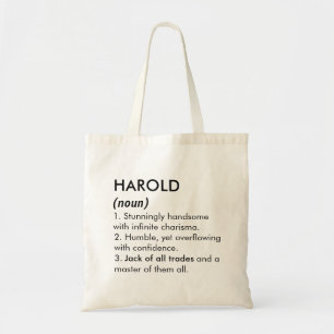 Harold Name, Bearbeitbarer Name, Benutzerdefiniert Tragetasche