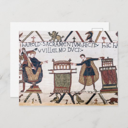 Harold schwört Eid auf heilige Relikte Postkarte (Vorne/Hinten)