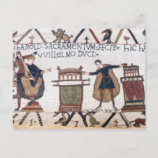 Harold schwört Eid auf heilige Relikte Postkarte (Vorderseite)
