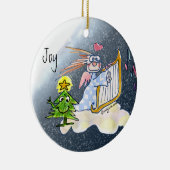 Harp Angel Christmas Tree Joy Cartoon Keramik Ornament (Rechts)