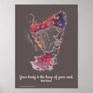 Harp Art Poster Khalil Gibran Quote