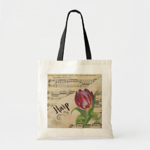 Harp Elegant Vintage Noten Tulip Tragetasche