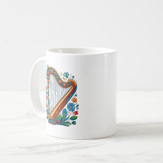 Harp Folk Art Tasse (Vorderseite Links)