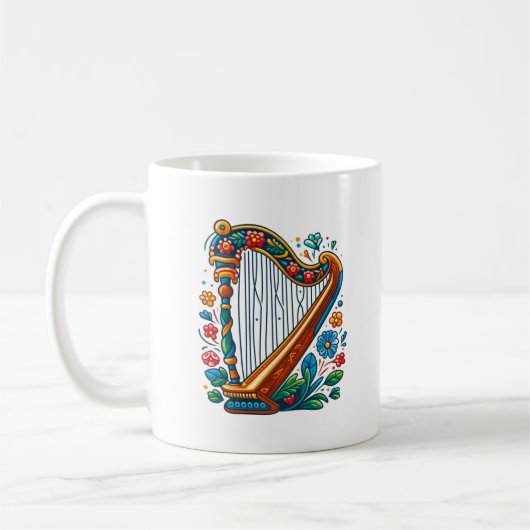 Harp Folk Art Tasse (Links)