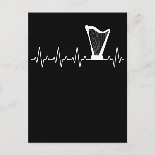 Harp Heartbeat Musician Harp Player Postkarte (Vorderseite)