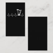 Harp Heartbeat Musician Harp Player Visitenkarte (Vorne/Hinten)