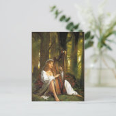 Harp Lady Postcard | Bezaubernde Frau mit Harp Postkarte (Stehend Vorderseite)