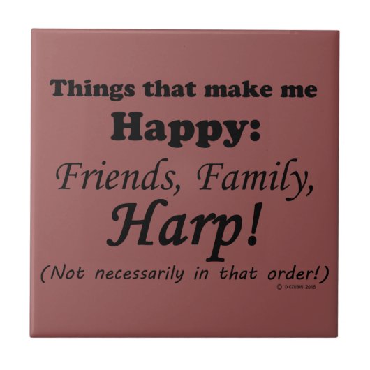 Harp macht mich glücklich fliese (Vorderseite)