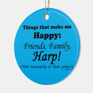 Harp macht mich glücklich keramik ornament