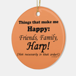 Harp macht mich glücklich keramikornament