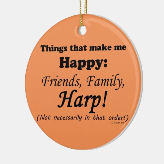 Harp macht mich glücklich keramikornament (Links)