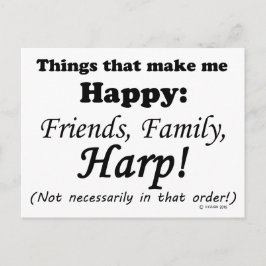 Harp macht mich glücklich postkarte