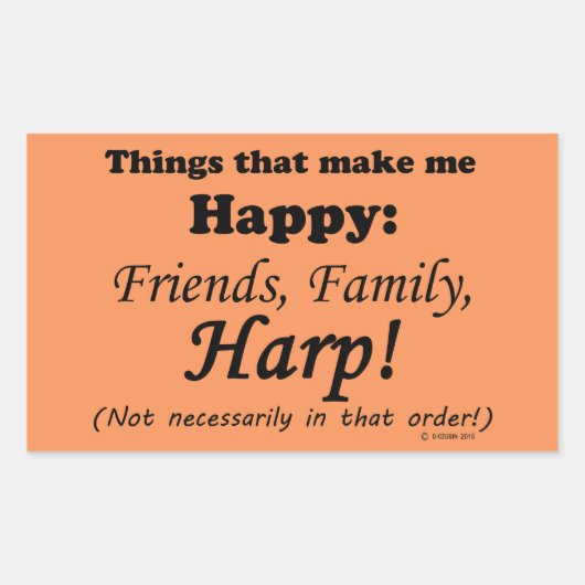Harp macht mich glücklich rechteckiger aufkleber (Vorderseite)