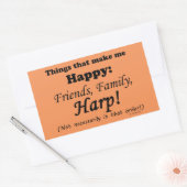 Harp macht mich glücklich rechteckiger aufkleber (Umschlag)