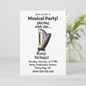 Harp Musical Instrument Harp Einladung (Stehend Vorderseite)