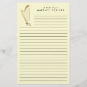 Harp Musician Music Teacher Briefpapier (Vorderseite)
