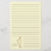 Harp Musician Music Teacher Briefpapier (Rückseite)