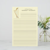 Harp Musician Music Teacher Briefpapier (Stehend Vorderseite)