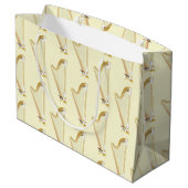 Harp Musician Music Teacher Große Geschenktüte (Rückseite Schrägansicht)