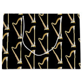 Harp Musician Music Teacher Große Geschenktüte (Vorderseite)