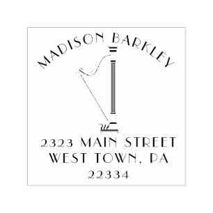 Harp Musician Music Teacher Permastempel