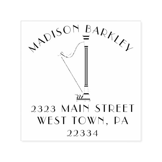 Harp Musician Music Teacher Permastempel (Design)