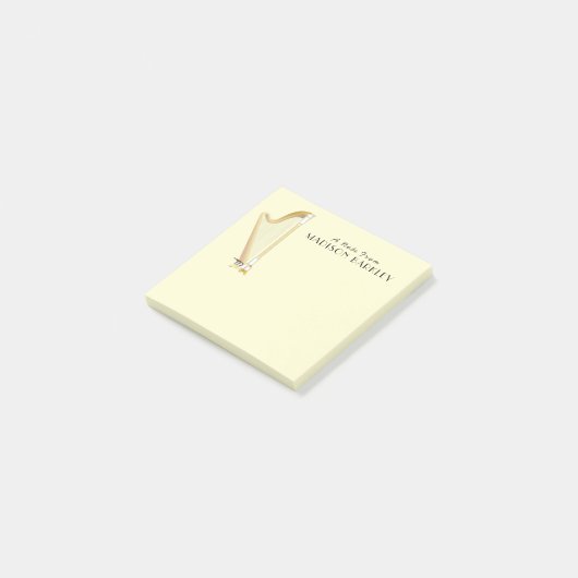 Harp Musician Music Teacher Post-it Klebezettel (angewinkelt)