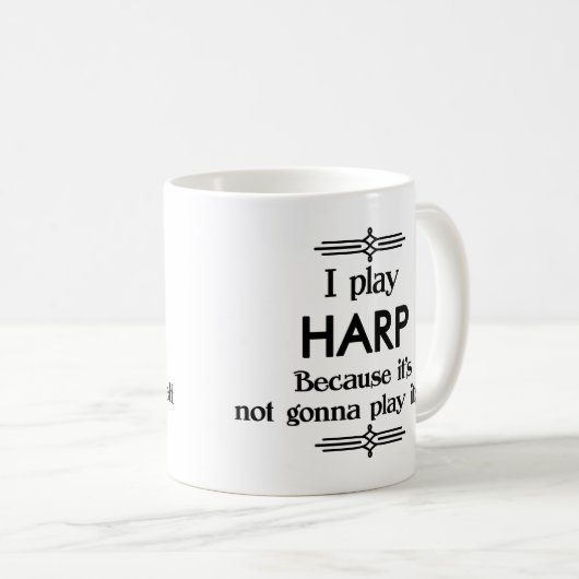 Harp - Play Itself Funny Deko Music Kaffeetasse (VorderseiteRechts)