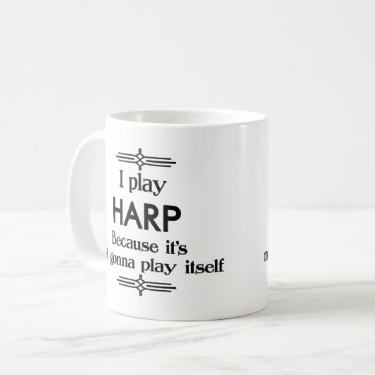 Harp - Play Itself Funny Deko Music Kaffeetasse (Vorderseite Links)