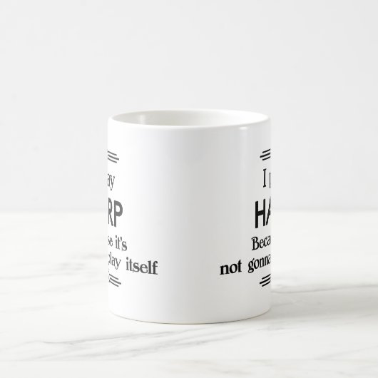 Harp - Play Itself Funny Deko Music Kaffeetasse (Mittel)