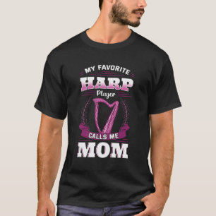 Harp Player Mama Harpist Musician Music Lover Moth T-Shirt
