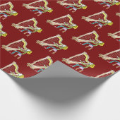 Harp Playing Stickman Geschenkpapier (Ecke)