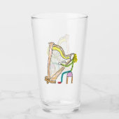 Harp Playing Stickman Glas (Vorderseite)