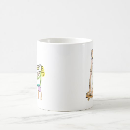 Harp Playing Stickman Kaffeetasse (Mittel)