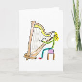 Harp Playing Stickman Karte (Vorderseite)