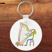 Harp Playing Stickman Schlüsselanhänger (Rückseite)