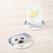 Harp Siegel pup ice Gulf of St. Lawrence, Getränkeuntersetzer (Seite)