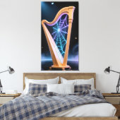 harp strings transform into a shimmering spiderweb leinwanddruck (Insitu (Schlafzimmer))
