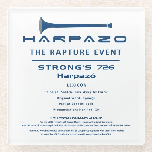 Harpazo Rapture Event Glasuntersetzer (Vorderseite)