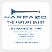 Harpazo Rapture Event Quadratischer Aufkleber (Vorderseite)