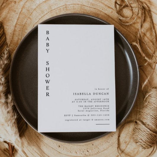 HARPER Einfache moderne Minimalistische Babydusche Einladung