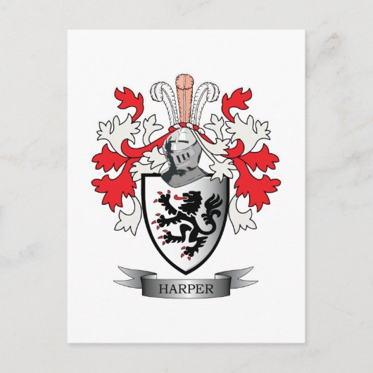 Harper-Familienwappen-Wappen Postkarte (Vorderseite)
