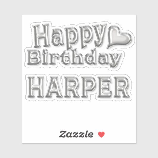 Harper Happy Birthday silver Aufkleber Sticker (Blatt)