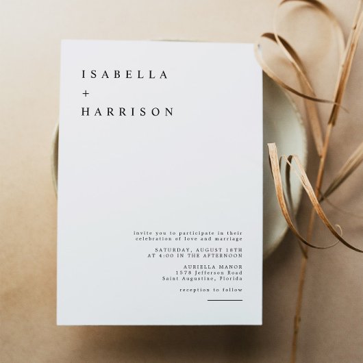 Harper - Moderne Minimalistische Serif Wedding Einladung