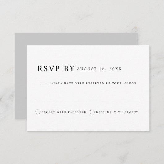 HARPER Moderner Minimalistischer klassischer Serie Einladung (Vorne/Hinten)