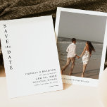 HARPER Modernes einfaches Foto Hochzeit speichern  Einladung<br><div class="desc">Save the Date ist ein Grauduo in Weiß mit einem modernen minimalistischen Layout kombiniert. Es ist die perfekte Einladung für Ihre saubere und anspruchsvolle klassische oder industrielle Hochzeit. Fügen Sie einfach ein Foto auf die Rückseite zusammen mit Ihrer Hochzeitswebsite für eine persönliche Touch.</div>