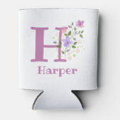 Harper Name mit floralem Design Dosenkühler (Vorderseite)