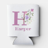 Harper Name mit floralem Design Dosenkühler (Rückseite)