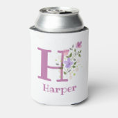 Harper Name mit floralem Design Dosenkühler (Kanne Rückseite)