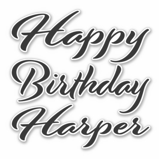 Harper Name Vorname black Sticker Geburtstag (Vorderseite)